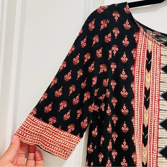 Lucky Brand Women's Nyla Cinched Top Multi Color Tribal Print Size Small - Picture 4 of 11